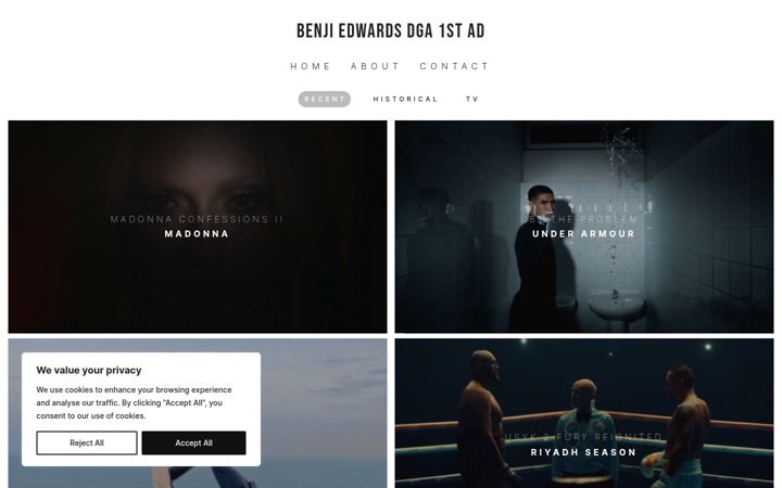 Screenshot of benjiedwards.co.uk