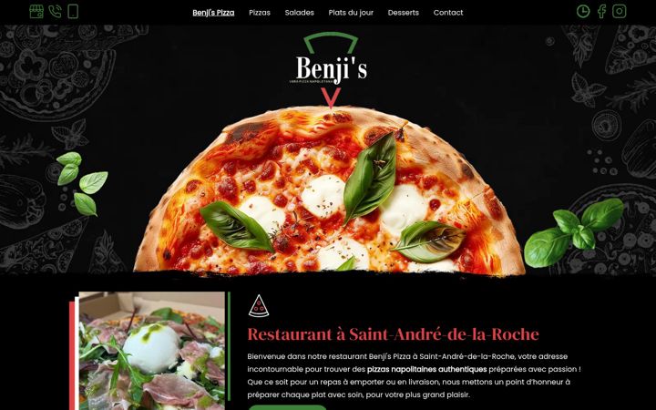 Screenshot of benjis-pizza.fr