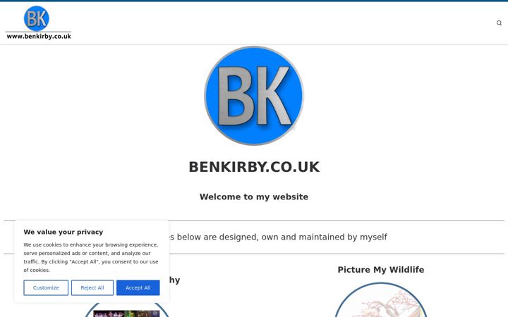 Screenshot stránky benkirby.co.uk