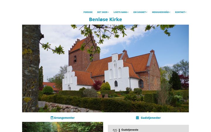 Screenshot of benloesekirke.dk