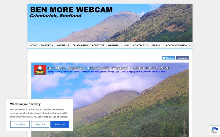 Screenshot of benmorewebcam.co.uk