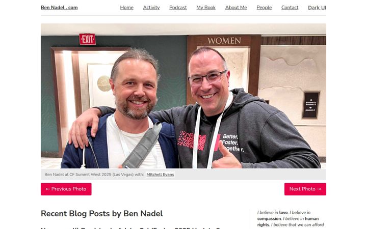 Capture d'écran de bennadel.com
