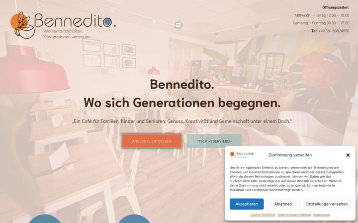 Kuvakaappaus sivustosta bennedito-erfurt.de