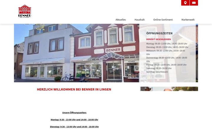 Kuvakaappaus sivustosta benner-lingen.de