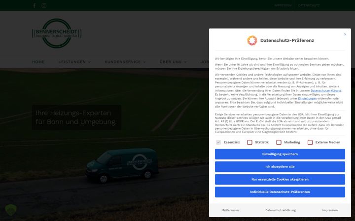 Screenshot of bennerscheidt-heiztechnik.de