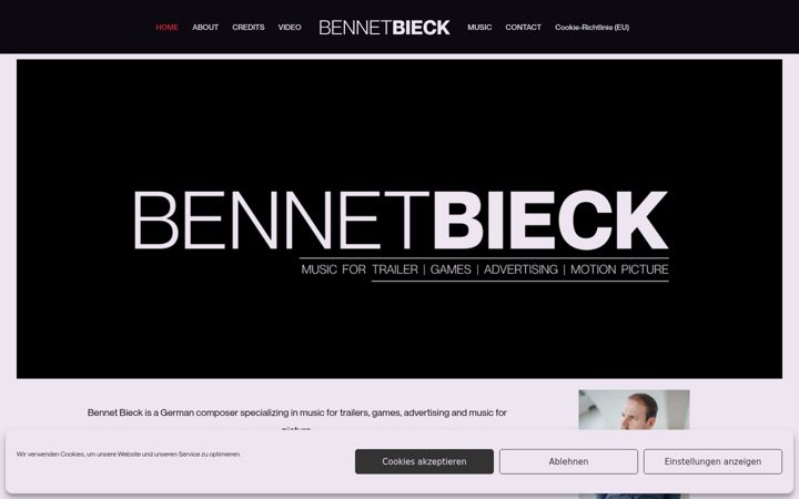 Kuvakaappaus sivustosta bennetbieck.de