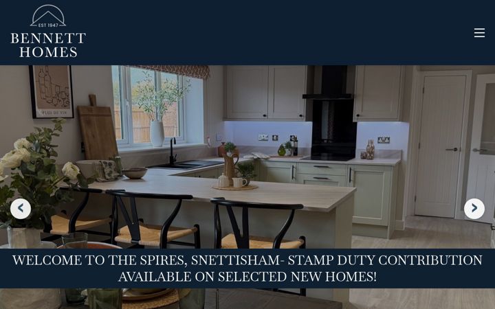 Screenshot stránky bennett-homes.co.uk