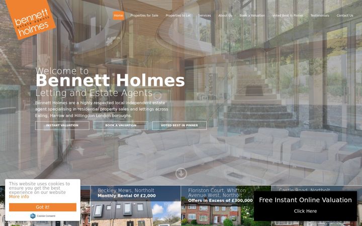 Screenshot of bennettholmes.com