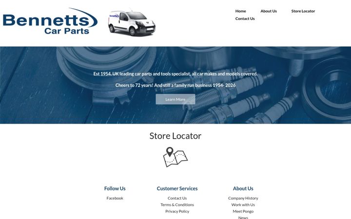 Screenshot of bennetts.com