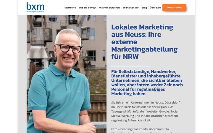 Kuvakaappaus sivustosta benning-crossmedia.de