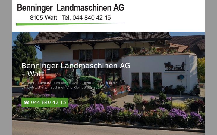 Screenshot of benninger-landmaschinen.ch