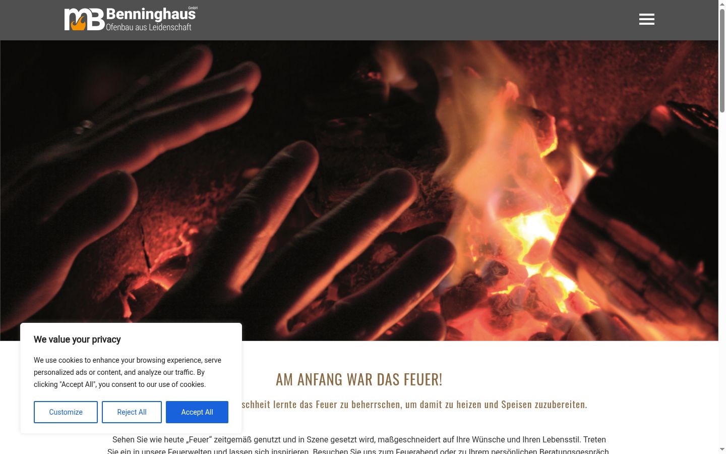 Screenshot van de toestemmingsbanner zoals getoond vóór enige interactie