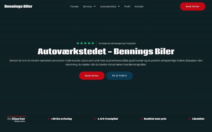Screenshot of benningsbiler.dk