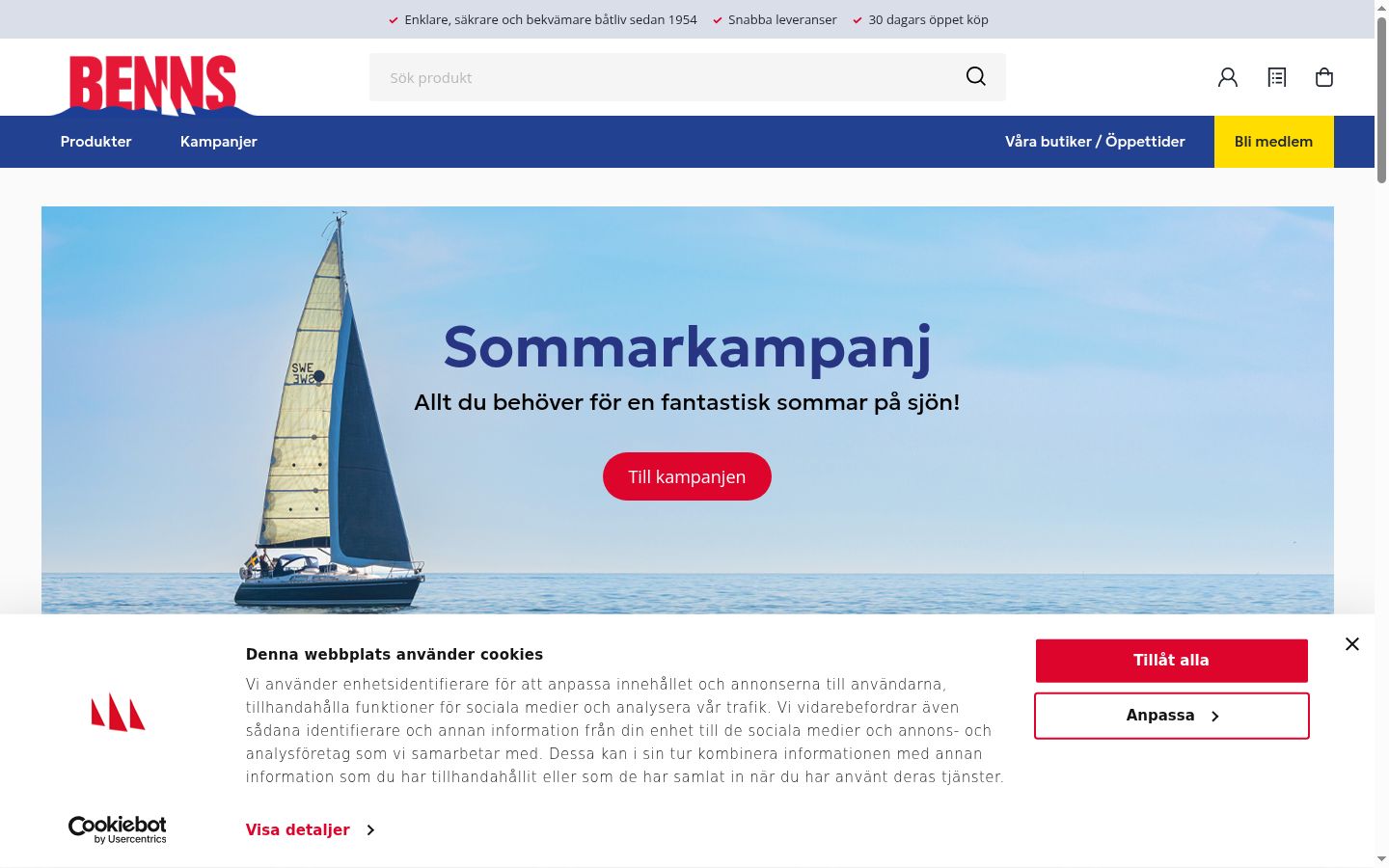 Screenshot des Einwilligungsbanners vor jeglicher Interaktion