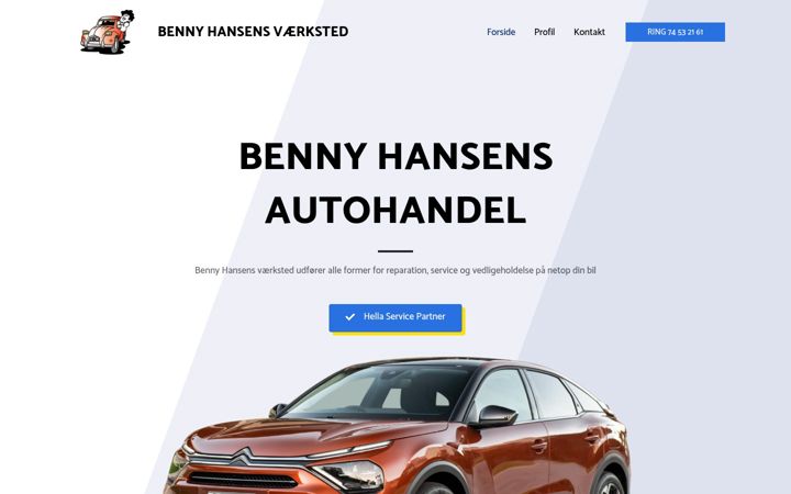 Screenshot of benny-biler.dk