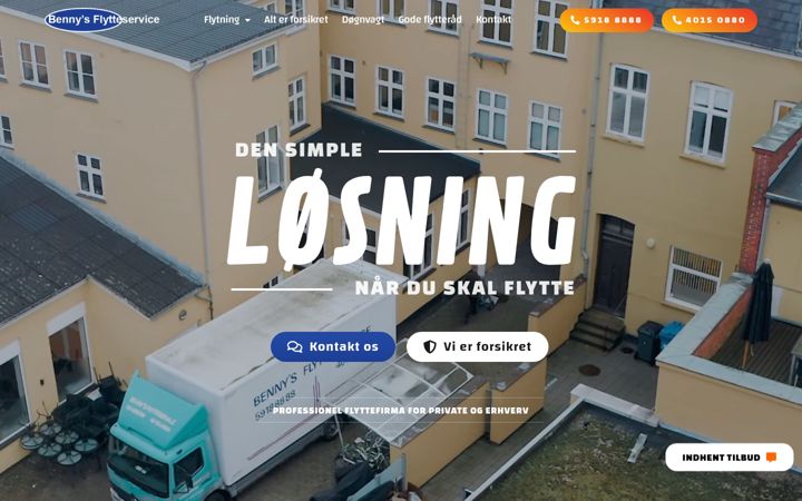 Screenshot of bennysflytteservice.dk