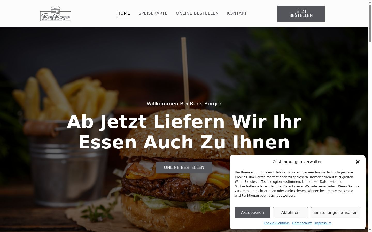 Screenshot van de toestemmingsbanner zoals getoond vóór enige interactie