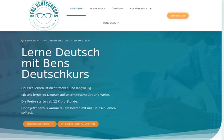 Screenshot van bens-deutschkurs.de
