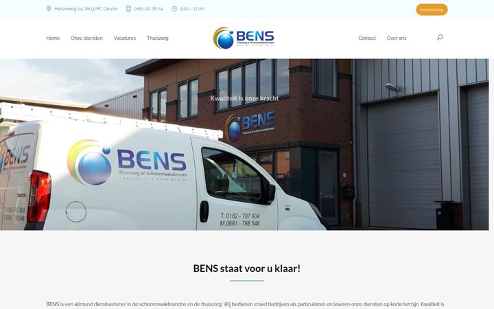 Screenshot of bens-schoonmaak.nl