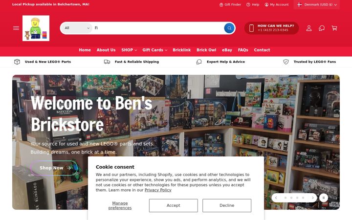 Screenshot of bensbrickstore.com