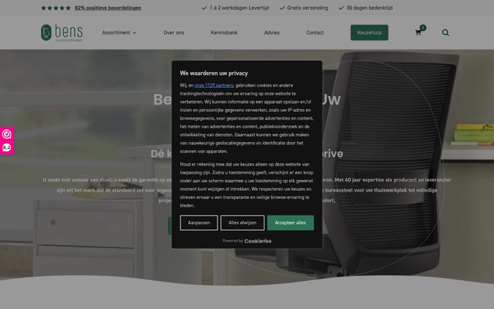 Zrzut ekranu bensbureaustoelen.nl