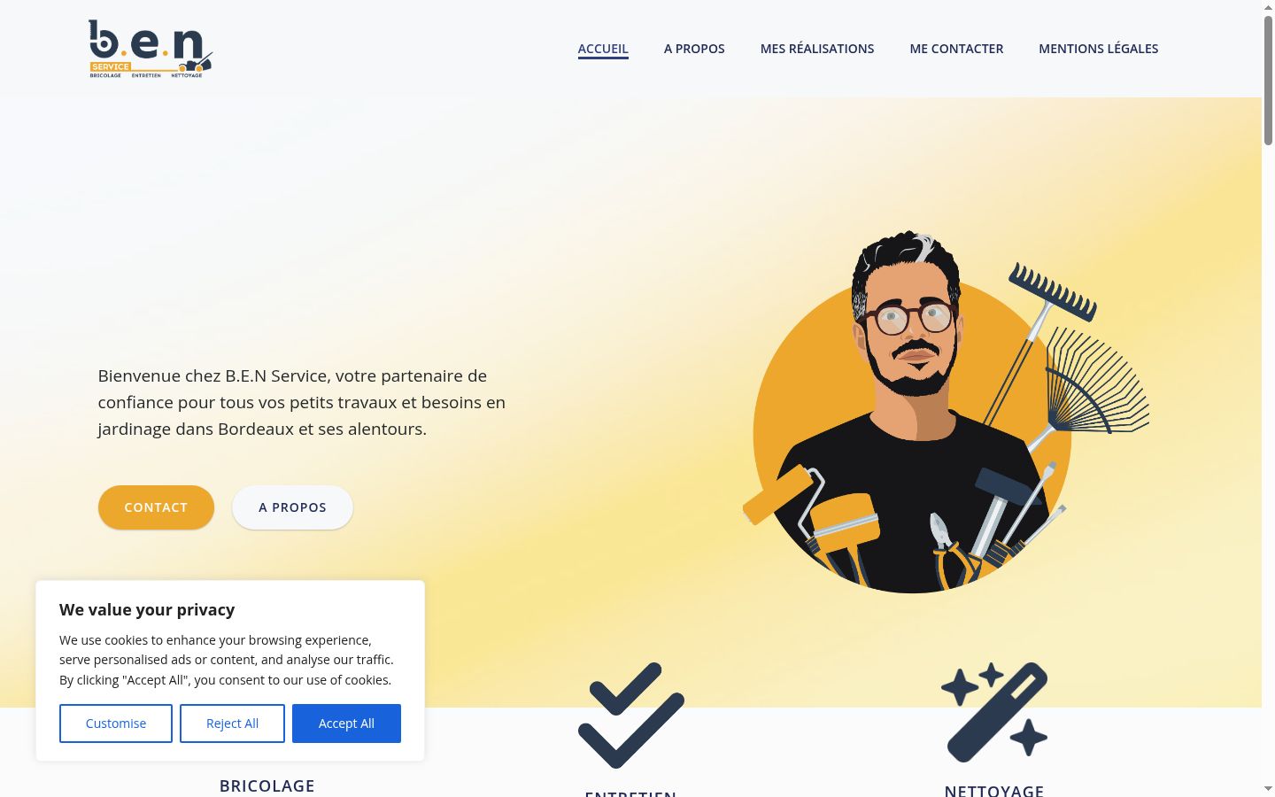 Screenshot des Einwilligungsbanners vor jeglicher Interaktion