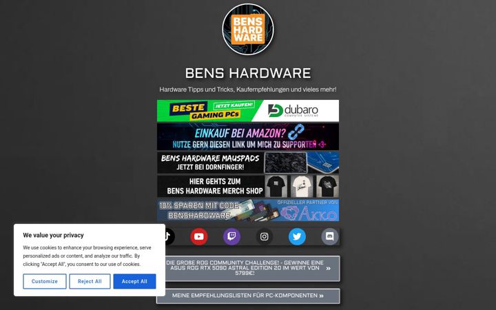 Screenshot of benshardware.de