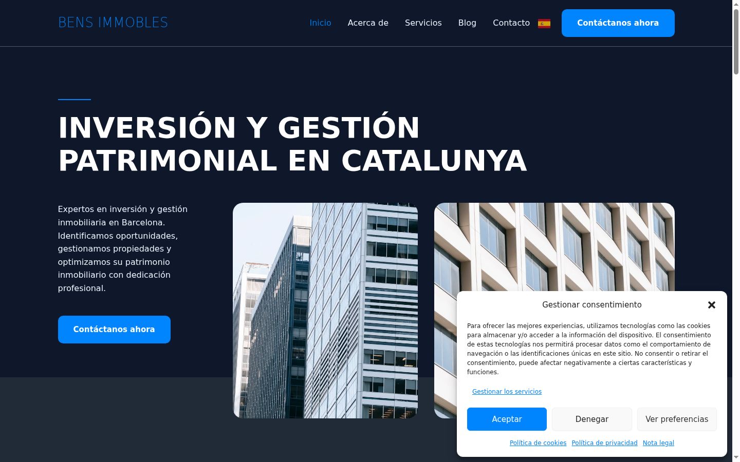 Capture d'écran de la bannière de consentement affichée avant toute interaction