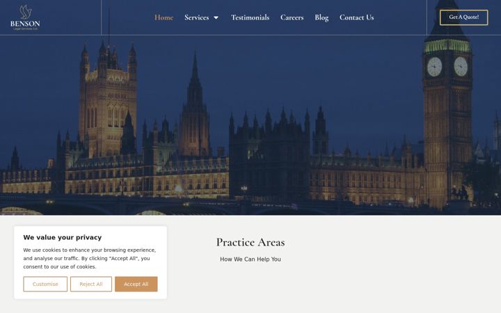 Captura de pantalla de bensonlegalservices.co.uk