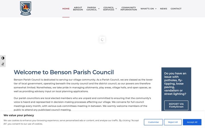 Captura de pantalla de bensonpc.org.uk