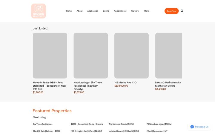 Screenshot of bensonrealty.net