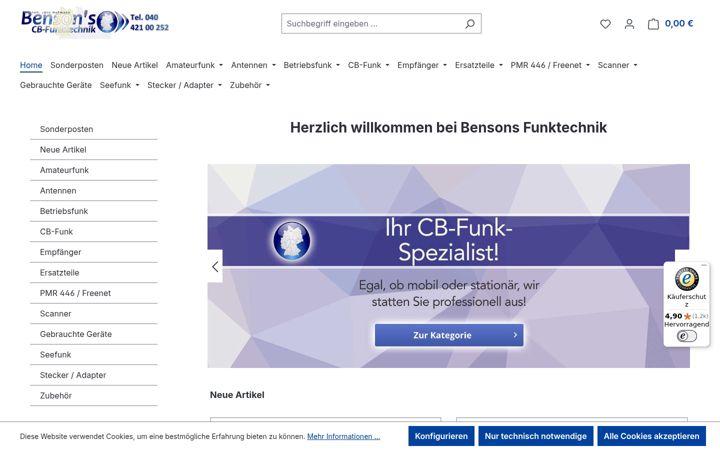 Screenshot of bensons-funktechnik.de