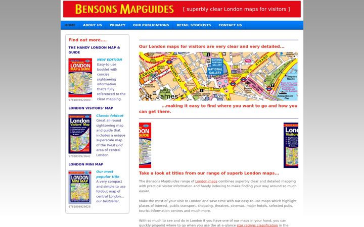 Screenshot of bensonsmaps.co.uk