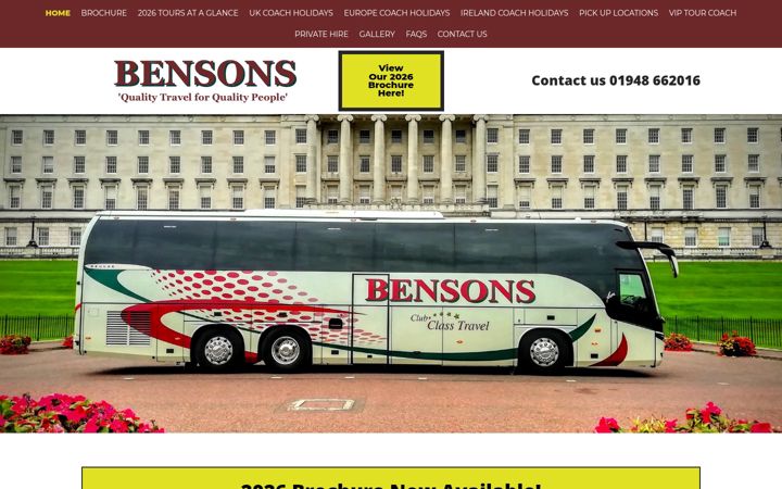 Screenshot of bensonstravel.com