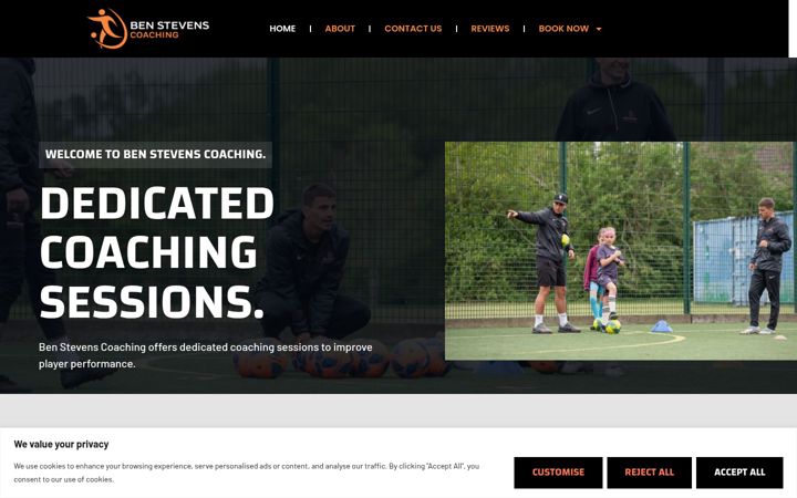 Screenshot of benstevenscoaching.co.uk