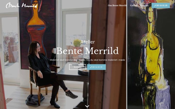 Screenshot of bente-merrild.dk