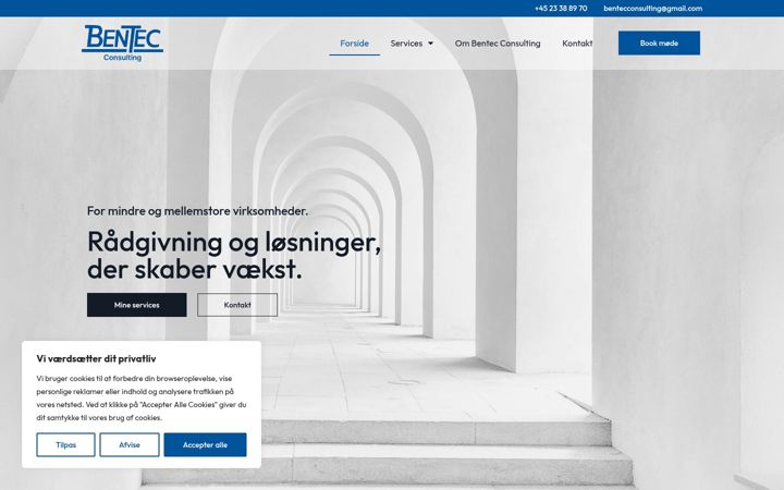 Screenshot of bentecconsulting.dk
