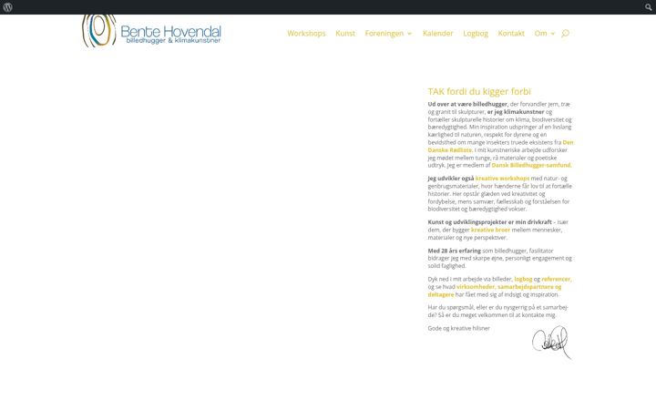 Screenshot of bentehovendal.dk