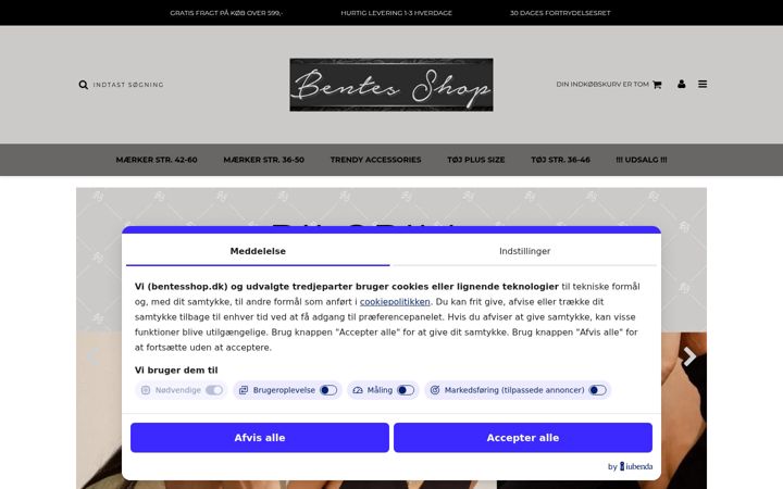 Screenshot of bentesshop.dk