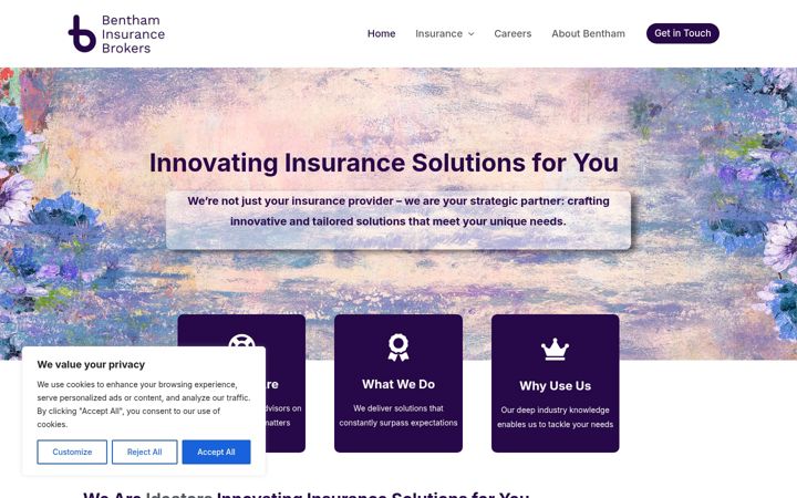 Screenshot of benthaminsurancebrokers.com