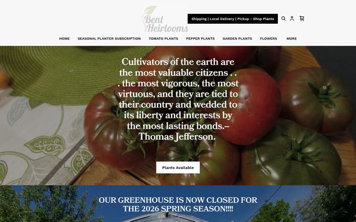 Screenshot of bentheirlooms.com