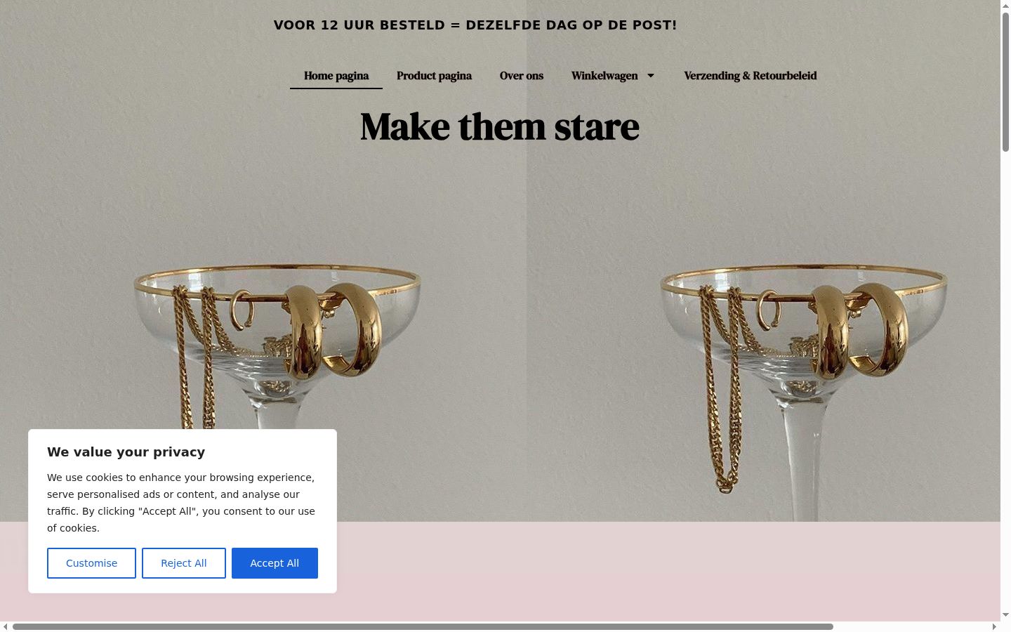 Screenshot of the consent banner shown before any interaction