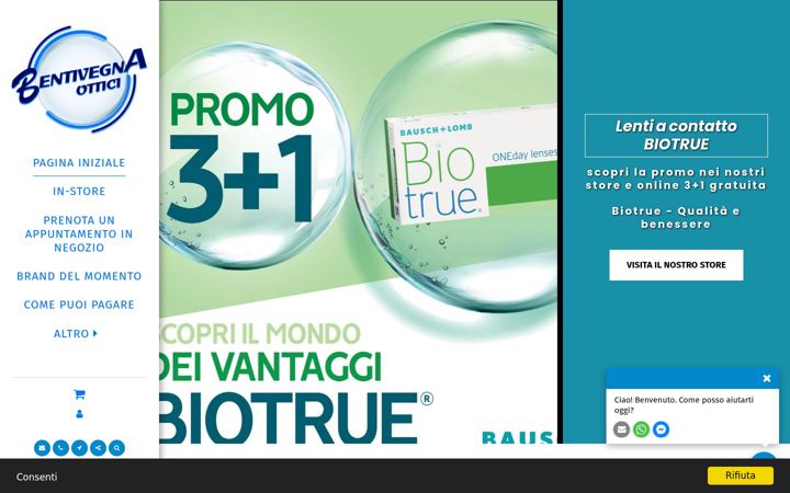 Screenshot of bentivegnaottici.it
