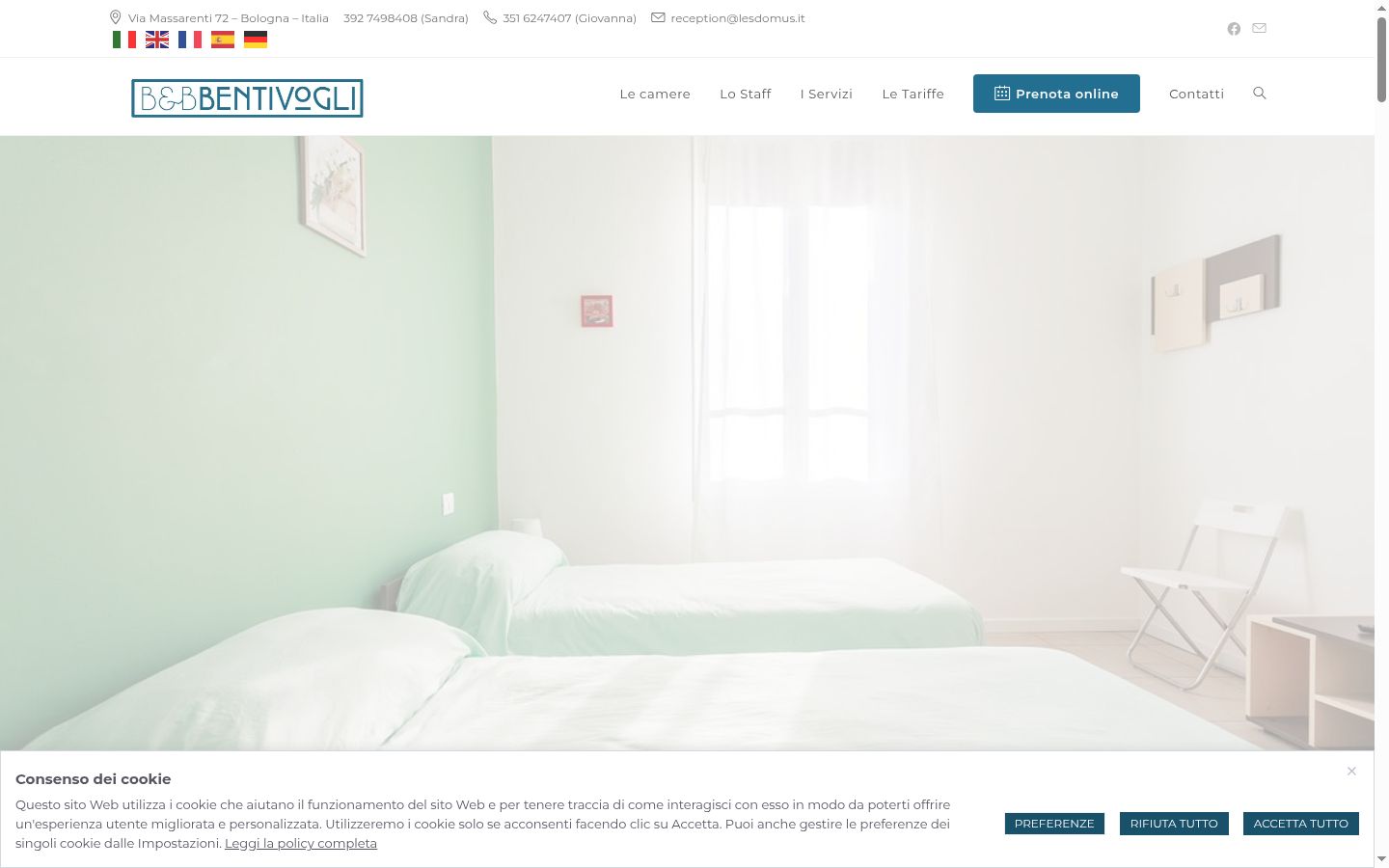 Screenshot des Einwilligungsbanners vor jeglicher Interaktion