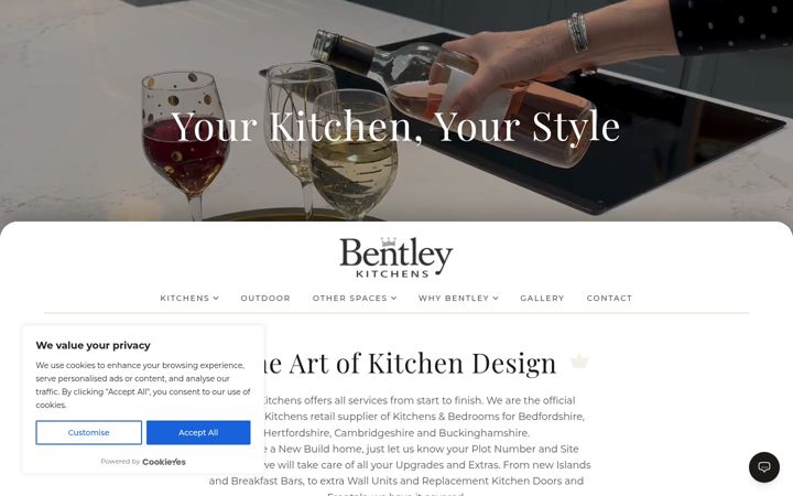 Screenshot of bentleykitchens.co.uk
