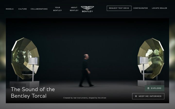 Posnetek zaslona bentleymotors.com