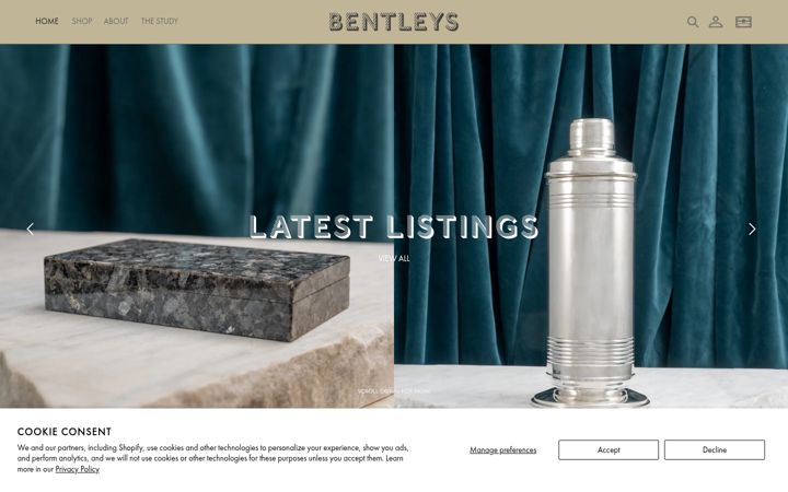 Screenshot of bentleyslondon.com