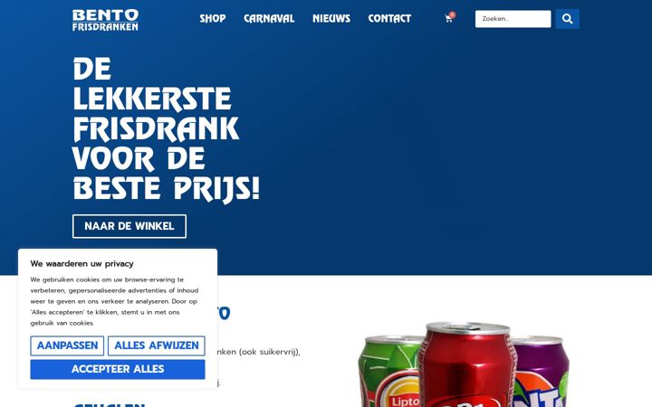 Zrzut ekranu bentofrisdranken.nl
