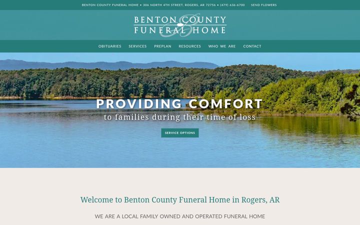Screenshot of bentoncountyfuneralhome.com