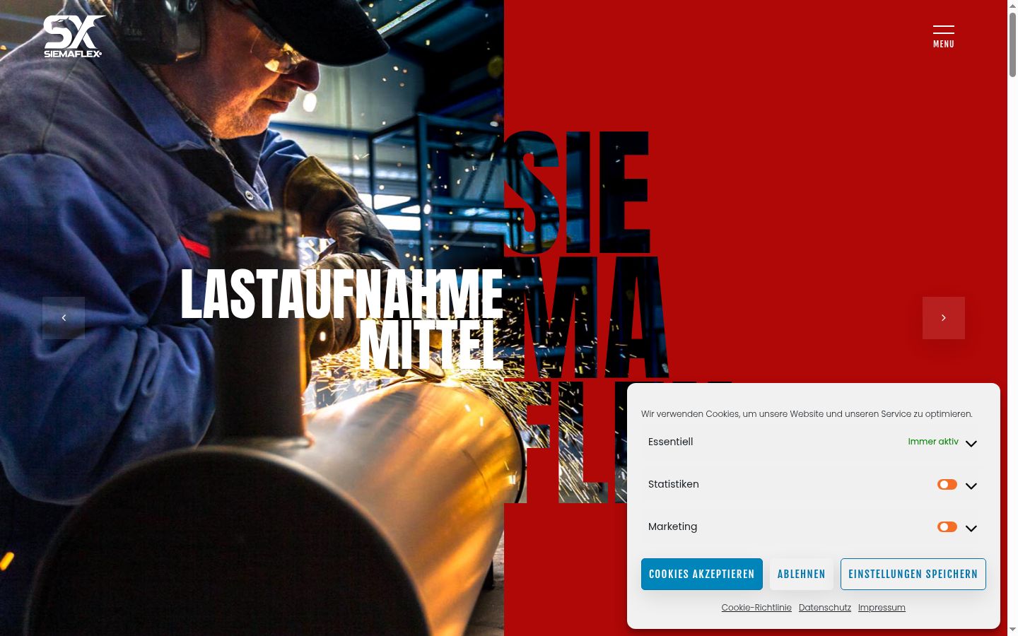 Screenshot des Einwilligungsbanners vor jeglicher Interaktion